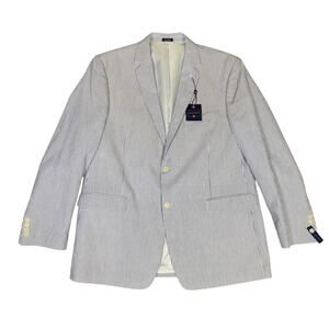 Saddlebred Seersucker Classic Blazer Sports Coat US Men's 46L